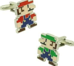 Gemelos para camisa super Mario bros y Luigi pixel art