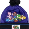 Gorro Pompón Infantil Super Mario Azul