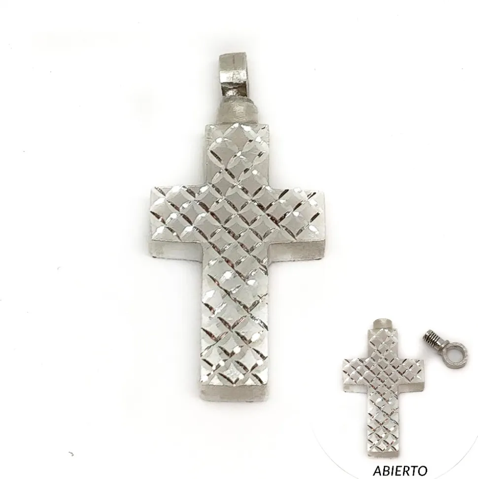 Guardacenizas Cruz De Plata En Plata De Ley 17 X 34 Mm
