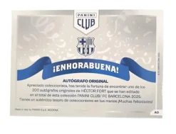 New PANINI Héctor Fort Autógrafo Original FC Barcelona Club