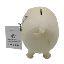 Hucha cerdito de barro rambleño
