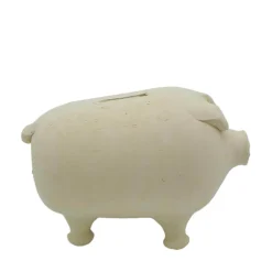 Hucha cerdito de barro rambleño