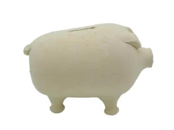 Hucha cerdito de barro rambleño