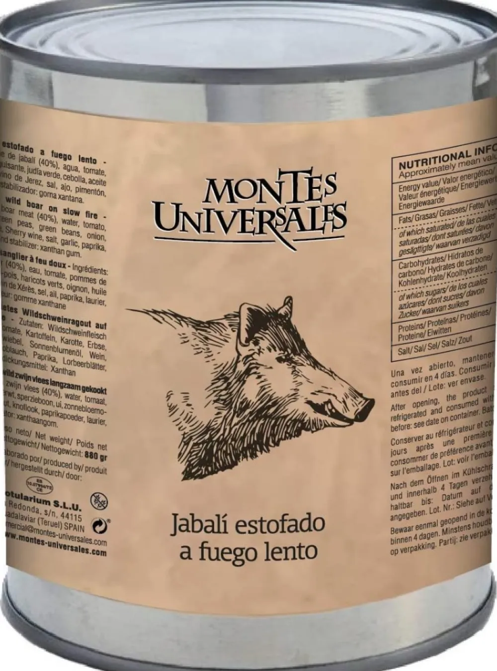 Discount Montes Universales Jabalí estofado a fuego lento (880 g)