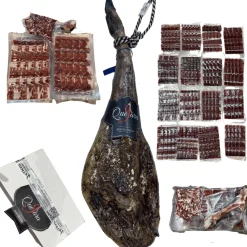 Clearance Ibéricos a Domicilio Gourmet Jamón Gran Reserva Quejara S.C.A. Loncheado Envasado al Vacío con Taquitos y Hueso Aparte- 16 Bandejas