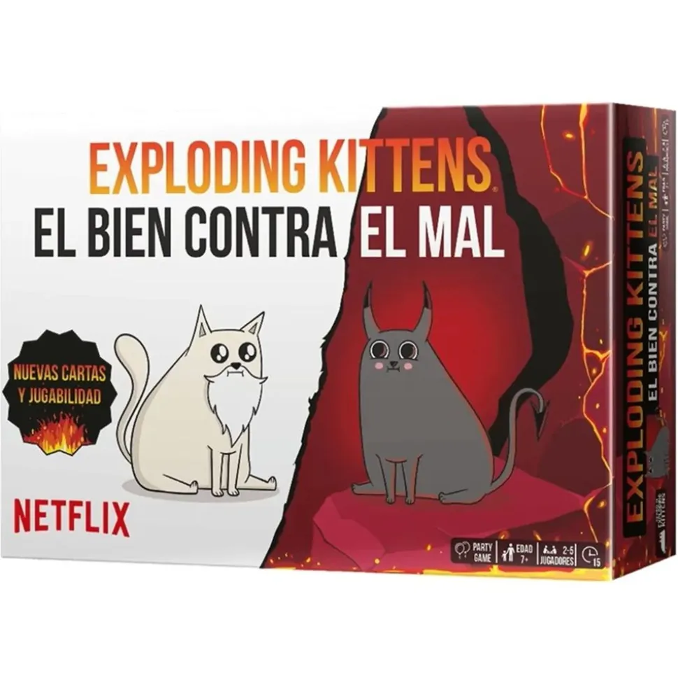 Juego de Mesa Exploding Kittens el bien contra el mal - Asmodee