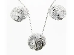 Juego De Pendientes Con Gargantilla De Plata Y Circonitas