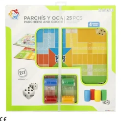 Hot Cayro Juego Parchís Oca de madera 40 x 40 de 4 Jugadores +4A