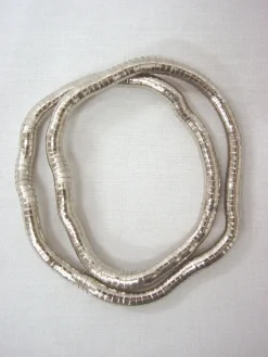 Sale Working House Juego 4 piezas bisutería flexible rígida rodio collar pendientes pulseras plateado