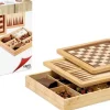New Cayro 3 juegos de madera. Ajedrez, damas y backgammon