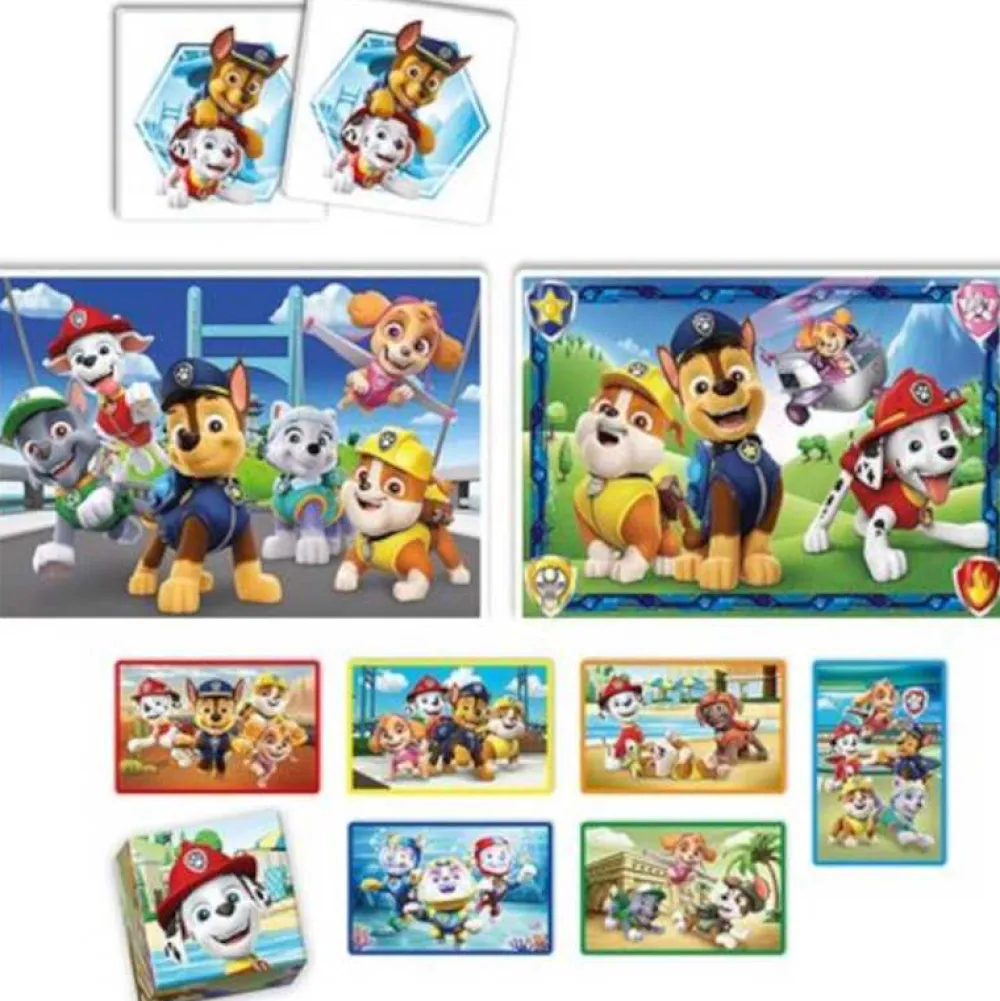 New Patrulla Canina Juegos Educativos Infantil Edukit 4 en 1 - Puzzles - cubos - Memori