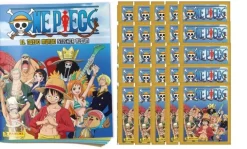 Álbum + 25 sobres One Piece 2023 El Nuevo Mundo 4 cromos y 1 carta por sobre