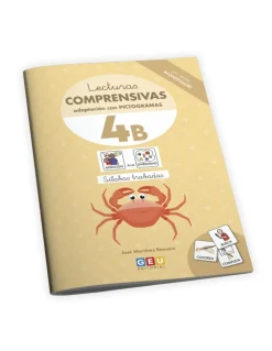 Lecturas comprensivas 4B con pauta Montessori. Adaptación con pictograma. Sílabas trabadas