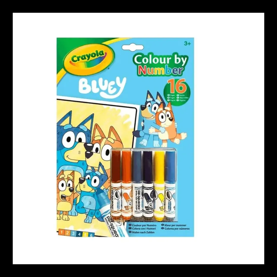 Libro Actividades y Colorear por Números Bluey con 6 - Crayola