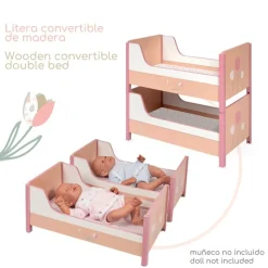 Litera Convertible de Madera para Muñecas Tulipe con Colchón - DeCuevas
