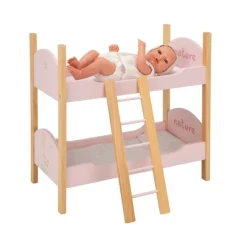 Litera Muñecas de Madera Nature rosa con escalera de Arias