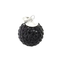 Llamador Angel Plata Y Cristal Negro 16 Mm.