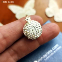 New Llamador De Angel Plata Y Cristal Blanco 16 Mm.