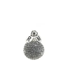 Clearance Llamador De Ángeles 20 Mm. Blanco Personalizado Iniciales Plata