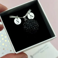 Llamador De Ángel 20 Mm. Negro Personalizado De Plata De Ley