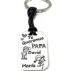 Llavero De Plata Papá Personalizado