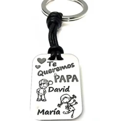 Llavero De Plata Papá Personalizado