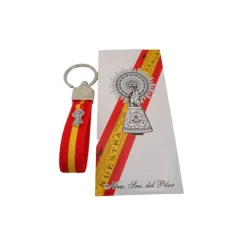 Llavero elástico España y cinta de la virgen del Pilar