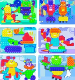 Láminas de modelos para mosaicos de pinchos de 15mm. Robots