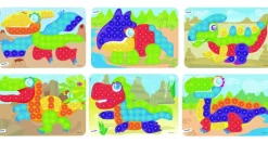 Láminas de modelos para mosaicos de pinchos de 20mm. Dinosaurios