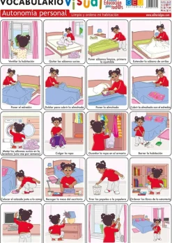 Láminas de vocabulario visual - Autonomía personal: Limpio y ordeno mi habitación