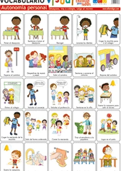 Best GEU Láminas de vocabulario visual - Autonomía personal: desayuno, voy al colegio, salgo al recreo