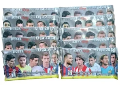 Lote de 10 sobres Mundicromo 2015 Fichas de La Liga Edición final Posibilidad de Messi y Cristiano Ronaldo