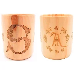 New Artesaniacreativa.com Lote de 2 vasos de madera