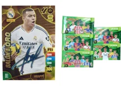 Lote Mbappé Nuevo Balón de Oro Firmado + 5 sobres básicos de Actualización Adrenalyn XL 2024 2025 24 25 Panini