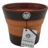 Outlet Cerámica Rambleña Maceta decorada - 20x20x17 cm - Araña-Nogal
