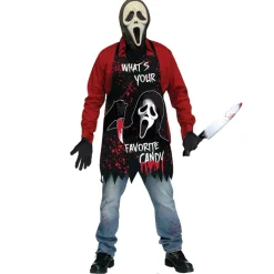 Hot Kebedo Moda Máscara Scream Scary Movie - Delantal, Guantes y Cuchillo Falso sangriento para Adulto