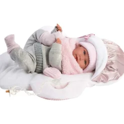 Hot Llorens Muñeca Bebé Mimi Llorona Capazo Portabebé