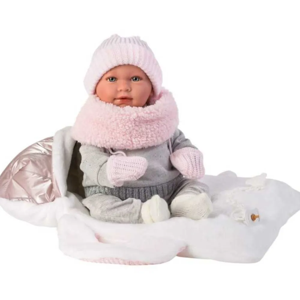 Hot Llorens Muñeca Bebé Mimi Llorona Capazo Portabebé
