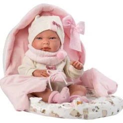 Muñeca Bebé Nica con Saquito rosa Newborn - Cuerpo de Vinyl