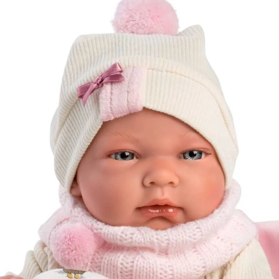 Muñeca Bebé Nica con Saquito rosa Newborn - Cuerpo de Vinyl
