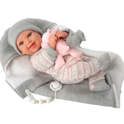 Muñeca Bebé Reborn Nadia Rosa con manta de Arias