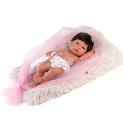 Best Llorens Muñeca Bebé Recién Nacida Nica con Pelo y Cojín Newborn - Cuerpo de Vinyl