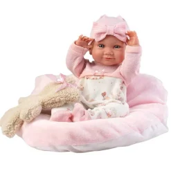 Muñeca Bebé Recién Nacida Nica con Osito Newborn - Cuerpo de Vinyl