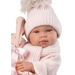 Muñeca Bebé recién Nacida Tina Toquilla Bambi Rosa Newborn - cuerpo de Vinyl