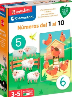 Números del 1 al 10. ¡Tarjetas grandes y fichas para aprender los primeros números!