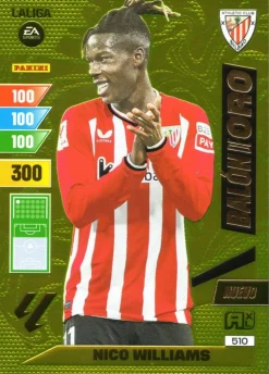 New Panini España Nuevo Balón de Oro Nico Williams 510 Athletic Club Bilbao cromo Adrenalyn XL 2023 2024 La liga 23/24