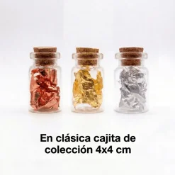 Discount Mineralogística Oro, Plata y Cobre laminados en botellita