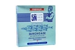 Hot Conservas 5Ñ de Santoña Pack de 5 latas de Anchoas Premium del Cantábrico Oliva 100 ml