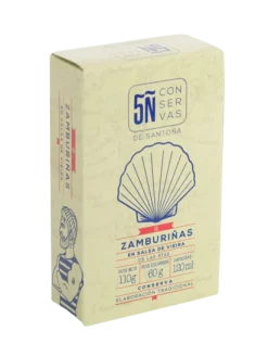 Best Conservas 5Ñ de Santoña Pack de 10 latas de Zamburiñas en salsa de vieira 120 ML