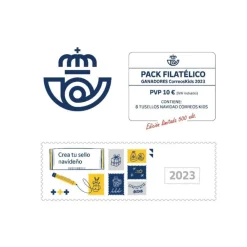 Clearance Pack filatélico CORREOS KIDS 2023 | Pack 8 TUSELLO NAVIDAD + regalo sobre pequeño